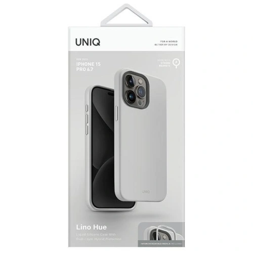 Buy UNIQ Lino Hue Apple iPhone 15 Pro Max MagClick Charging chalk grey - UNIQ984 - {ean13} - Home Screen Store Europe