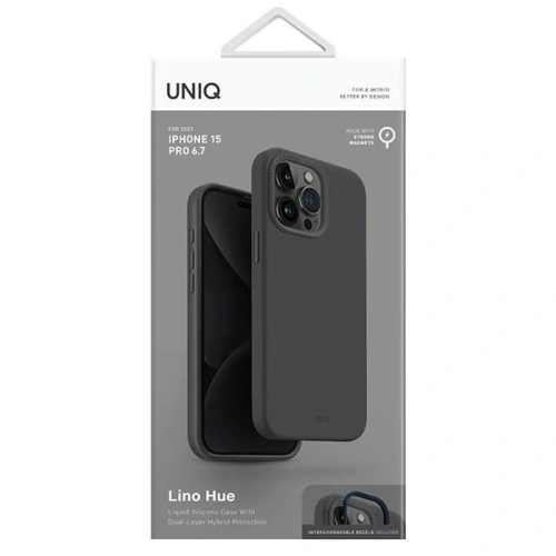 Kup Case UNIQ Lino Hue Apple iPhone 15 Pro Max MagClick Charging grau/charcoal grey - UNIQ987 - {ean13} - Sklep Home Screen