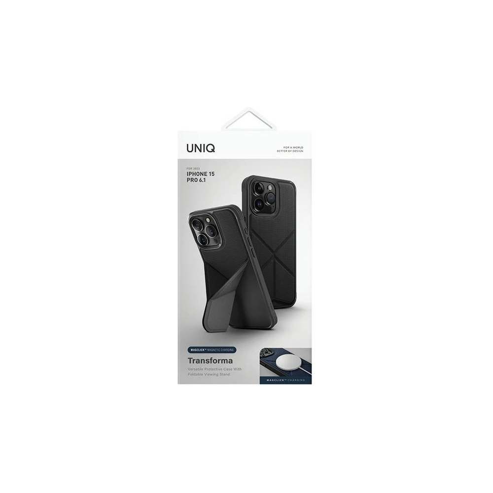 Etui UNIQ Transforma Apple iPhone 15 Pro MagClick Charging czarny/ebony black
