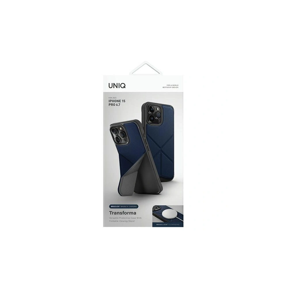 Etui UNIQ Transforma Apple iPhone 15 Pro Max MagClick Charging niebieski/electric blue