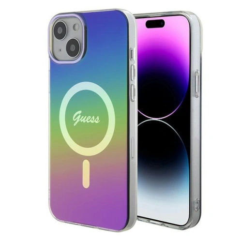 Buy Guess GUHMP15MHITSK Apple iPhone 15 Plus / 14 Plus hardcase IML Iridescent MagSafe rainbow - GUE2880 - {ean13} - Home Screen Store Europe