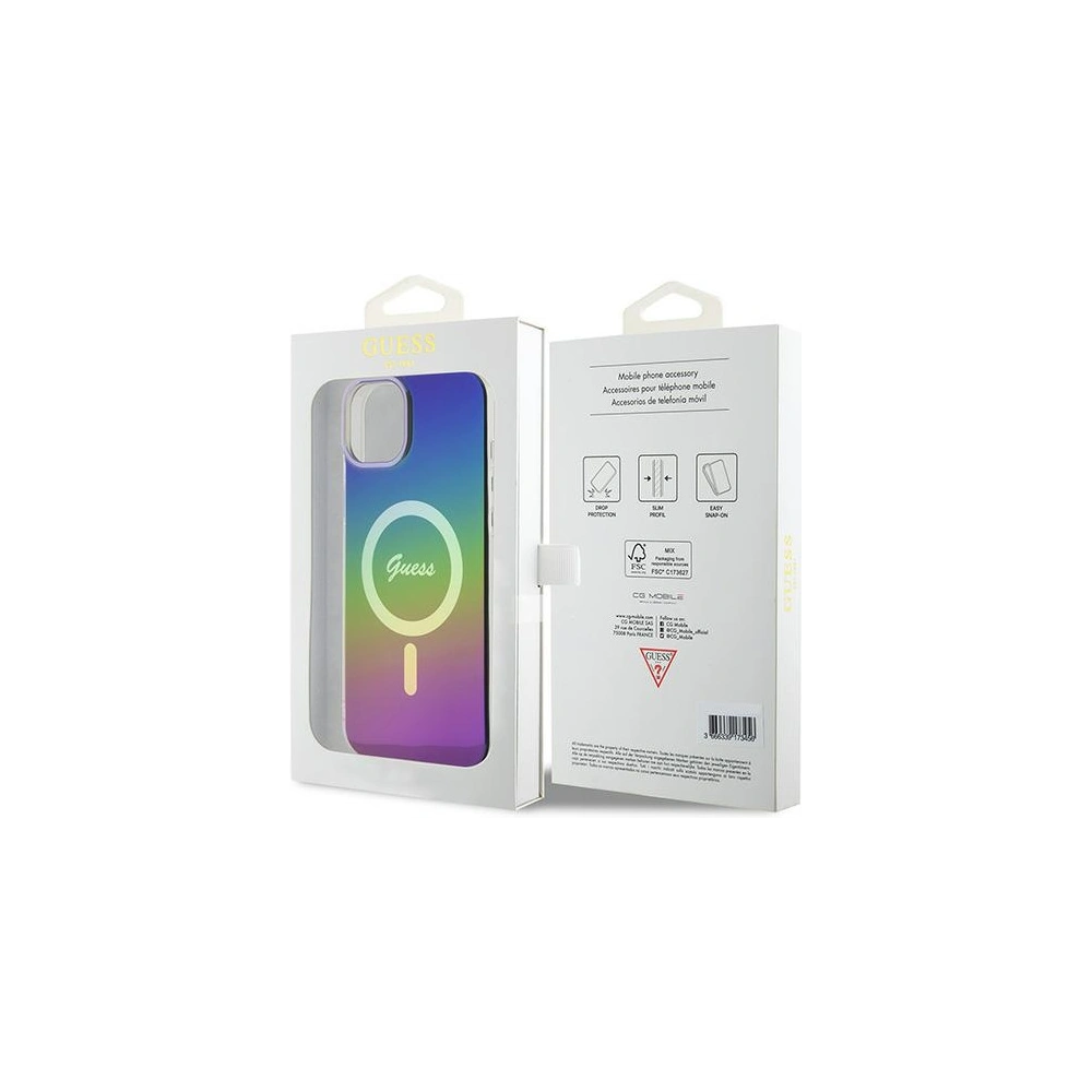 Etui Guess GUHMP15MHITSK Apple iPhone 15 Plus / 14 Plus hardcase IML Iridescent MagSafe wielokolorowy/rainbow