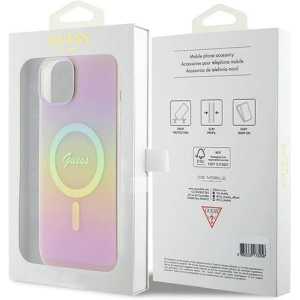 Etui Guess GUHMP15MHITSP Apple iPhone 15 Plus / 14 Plus hardcase IML Iridescent MagSafe różowy/pink