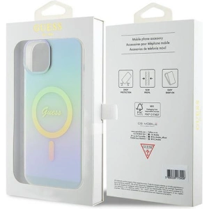Etui Guess GUHMP15MHITSQ Apple iPhone 15 Plus / 14 Plus hardcase IML Iridescent MagSafe turkusowy/turquoise