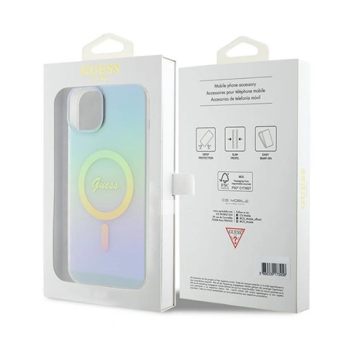 Kup Case Guess GUHMP15MHITSQ Apple iPhone 15 Plus / 14 Plus Hardcase IML Iridescent MagSafe türkis/turquoise - GUE2882 - {ean13} - Sklep Home Screen
