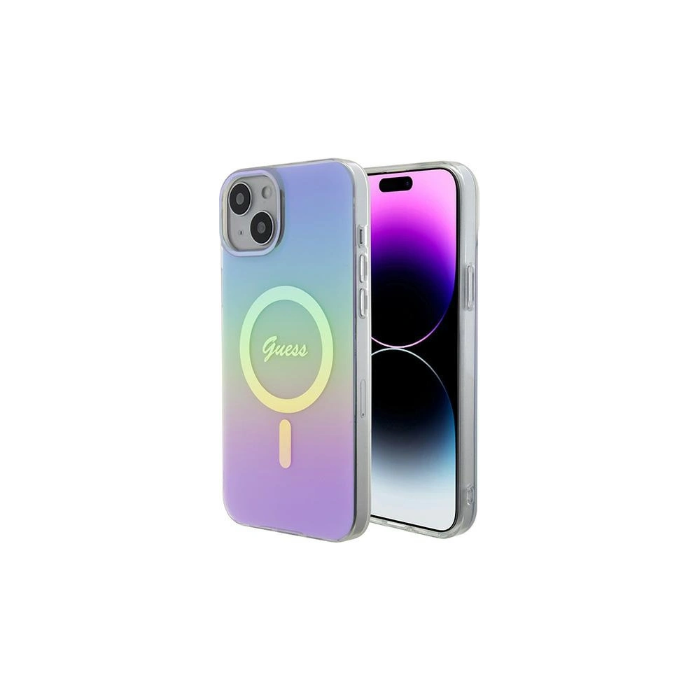 Etui Guess GUHMP15MHITSU Apple iPhone 15 Plus / 14 Plus hardcase IML Iridescent MagSafe fioletowy/purple