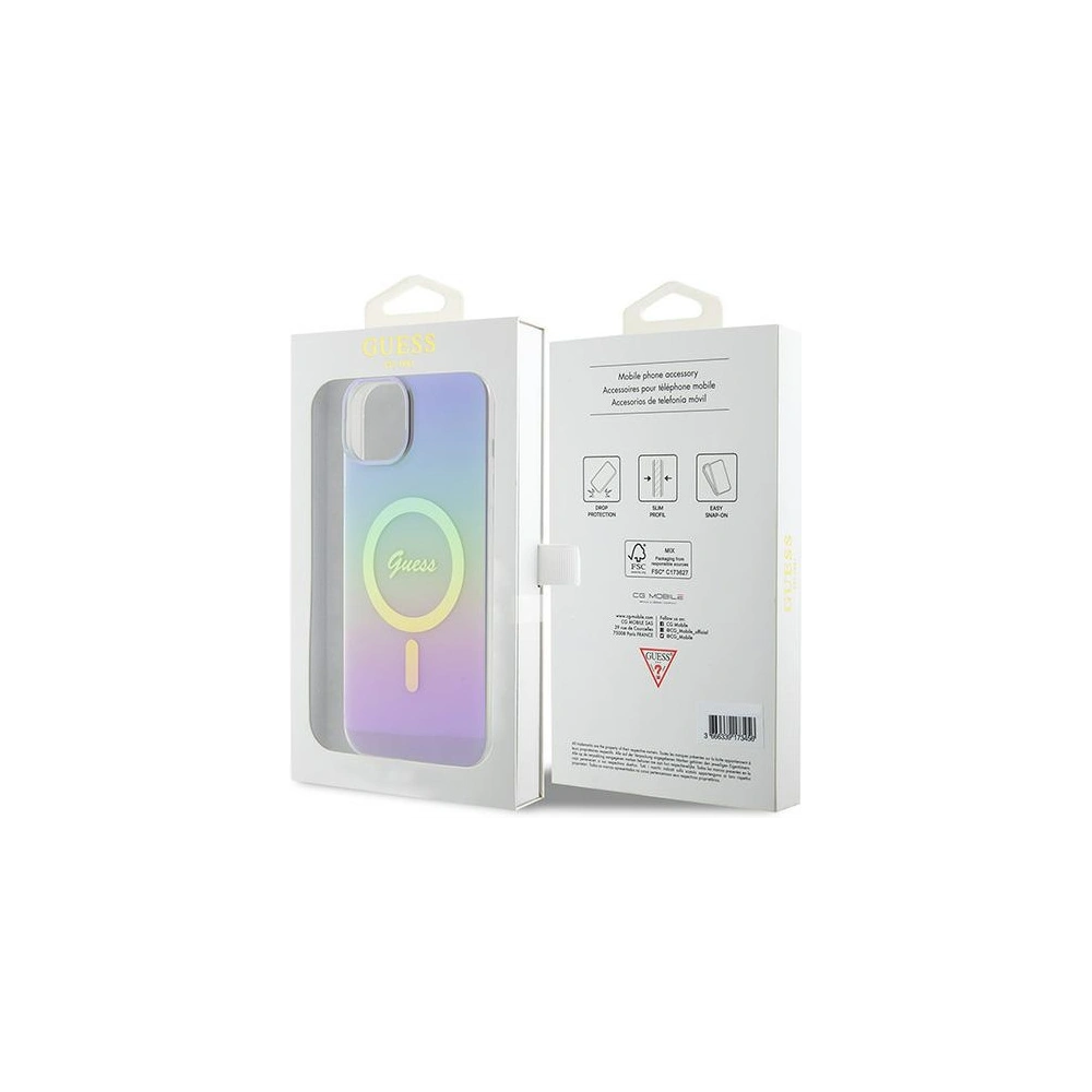 Etui Guess GUHMP15MHITSU Apple iPhone 15 Plus / 14 Plus hardcase IML Iridescent MagSafe fioletowy/purple
