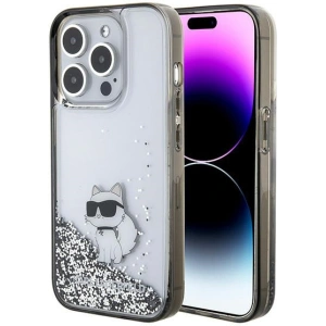Etui Karl Lagerfeld KLHCP15LLKCNSK Apple iPhone 15 Pro hardcase Liquid Glitter Choupette transparent