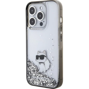 Etui Karl Lagerfeld KLHCP15LLKCNSK Apple iPhone 15 Pro hardcase Liquid Glitter Choupette transparent