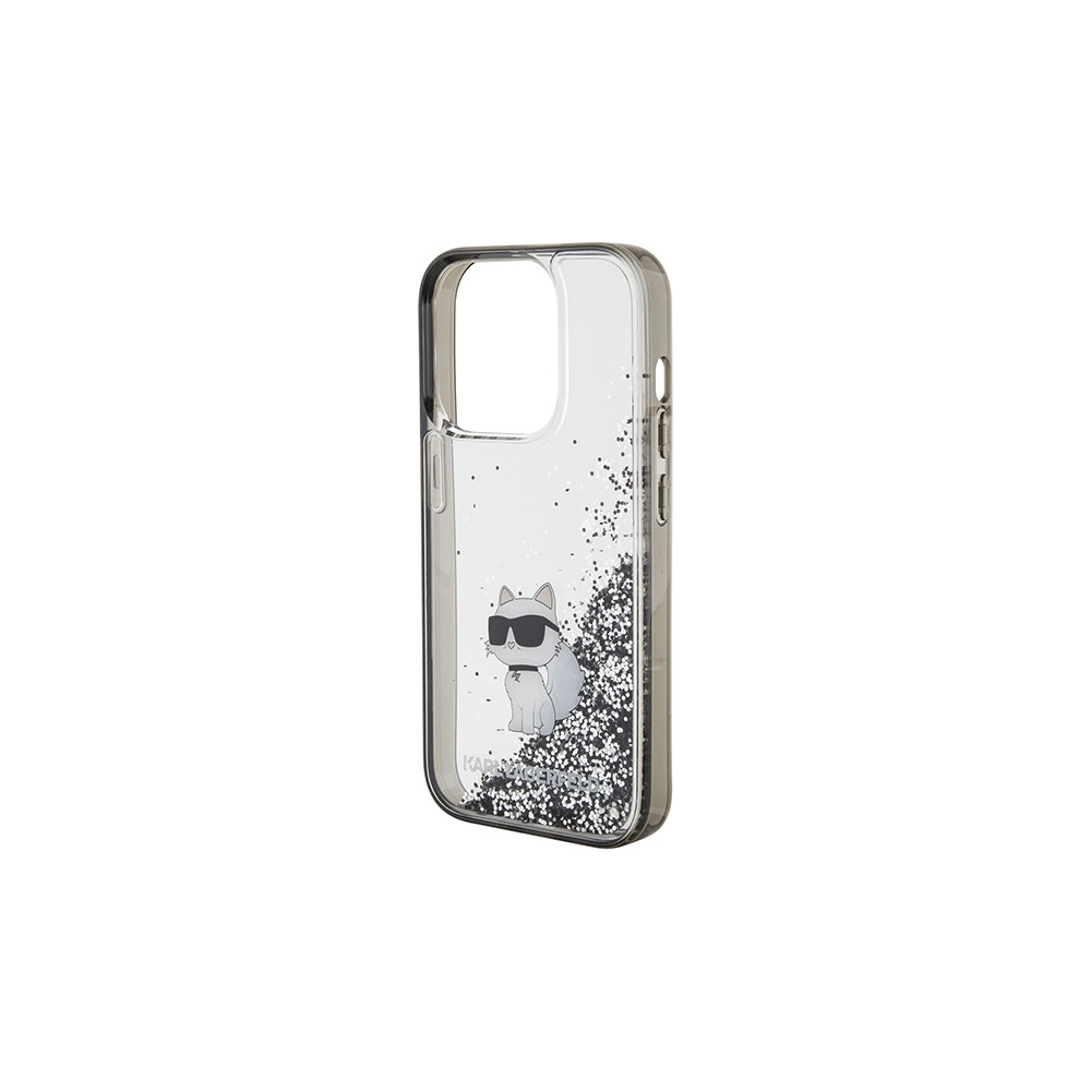 Etui Karl Lagerfeld KLHCP15LLKCNSK Apple iPhone 15 Pro hardcase Liquid Glitter Choupette transparent