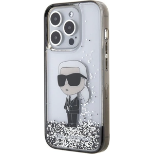 Etui Karl Lagerfeld KLHCP15LLKKNSK Apple iPhone 15 Pro hardcase Liquid Glitter Ikonik transparent