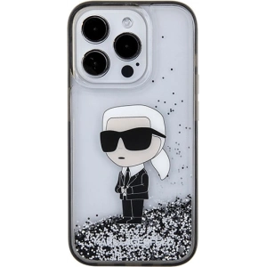 Etui Karl Lagerfeld KLHCP15LLKKNSK Apple iPhone 15 Pro hardcase Liquid Glitter Ikonik transparent