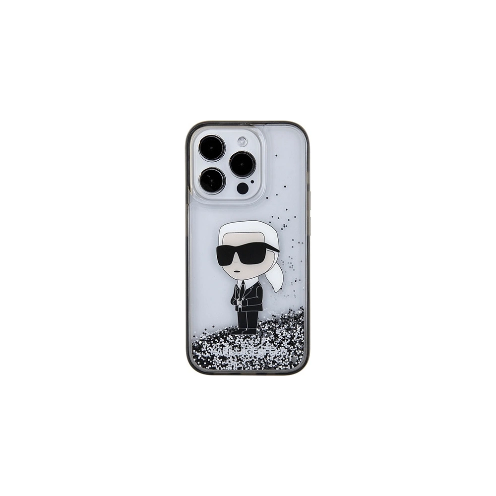 Etui Karl Lagerfeld KLHCP15LLKKNSK Apple iPhone 15 Pro hardcase Liquid Glitter Ikonik transparent