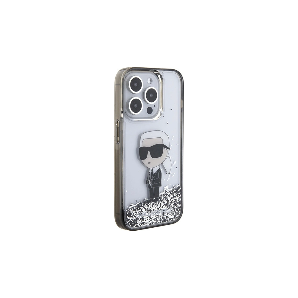 Etui Karl Lagerfeld KLHCP15LLKKNSK Apple iPhone 15 Pro hardcase Liquid Glitter Ikonik transparent