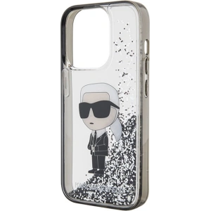 Etui Karl Lagerfeld KLHCP15LLKKNSK Apple iPhone 15 Pro hardcase Liquid Glitter Ikonik transparent