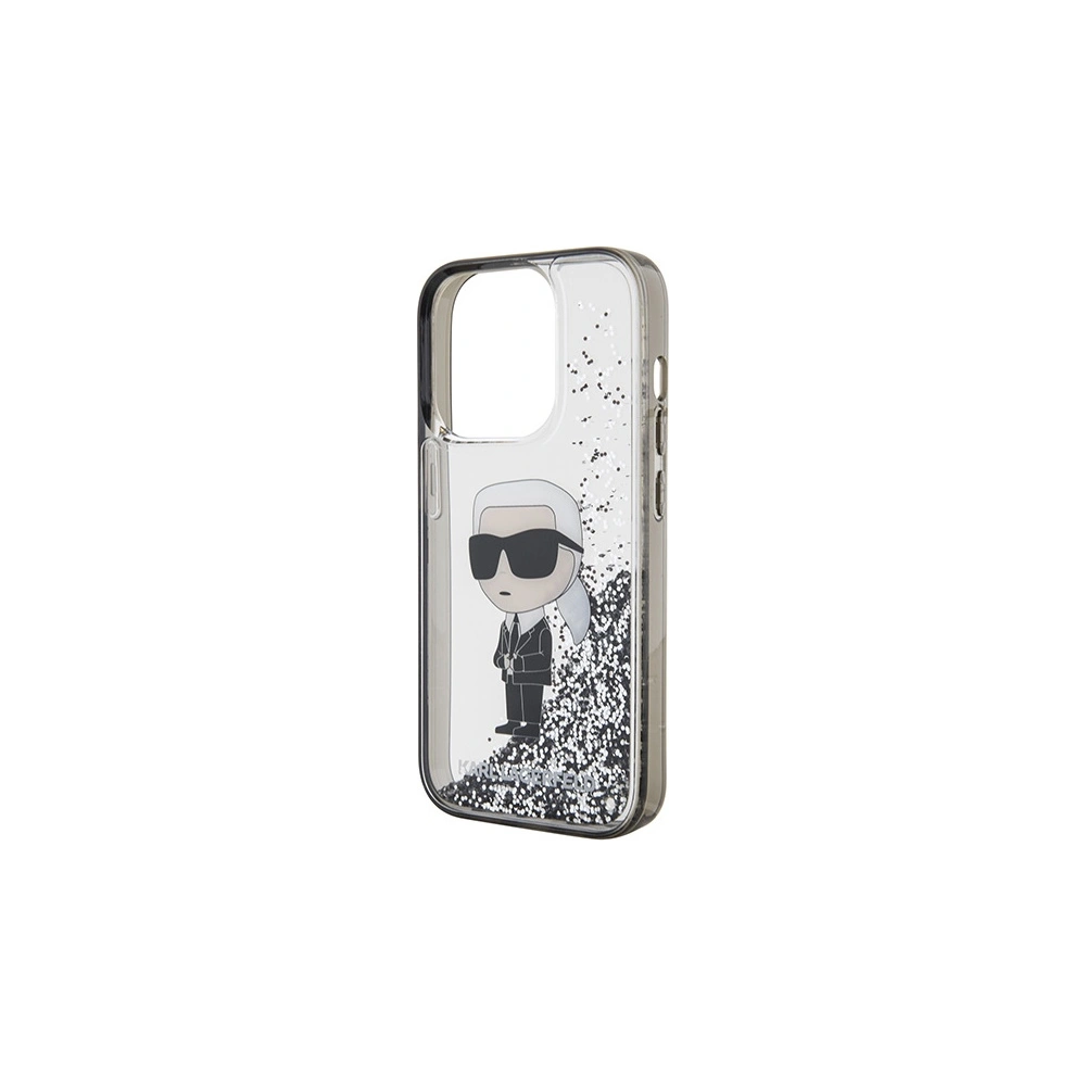 Etui Karl Lagerfeld KLHCP15LLKKNSK Apple iPhone 15 Pro hardcase Liquid Glitter Ikonik transparent