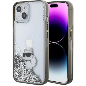Etui Karl Lagerfeld KLHCP15SLKCNSK Apple iPhone 15 hardcase Liquid Glitter Choupette transparent