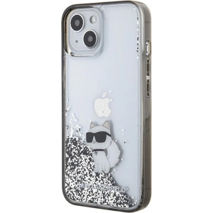 Etui Karl Lagerfeld KLHCP15SLKCNSK Apple iPhone 15 hardcase Liquid Glitter Choupette transparent