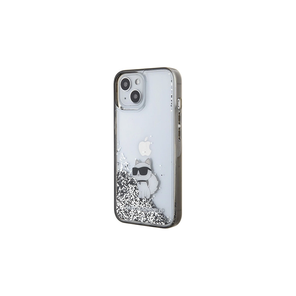 Etui Karl Lagerfeld KLHCP15SLKCNSK Apple iPhone 15 hardcase Liquid Glitter Choupette transparent