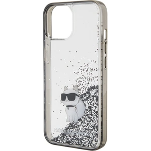 Etui Karl Lagerfeld KLHCP15SLKCNSK Apple iPhone 15 hardcase Liquid Glitter Choupette transparent