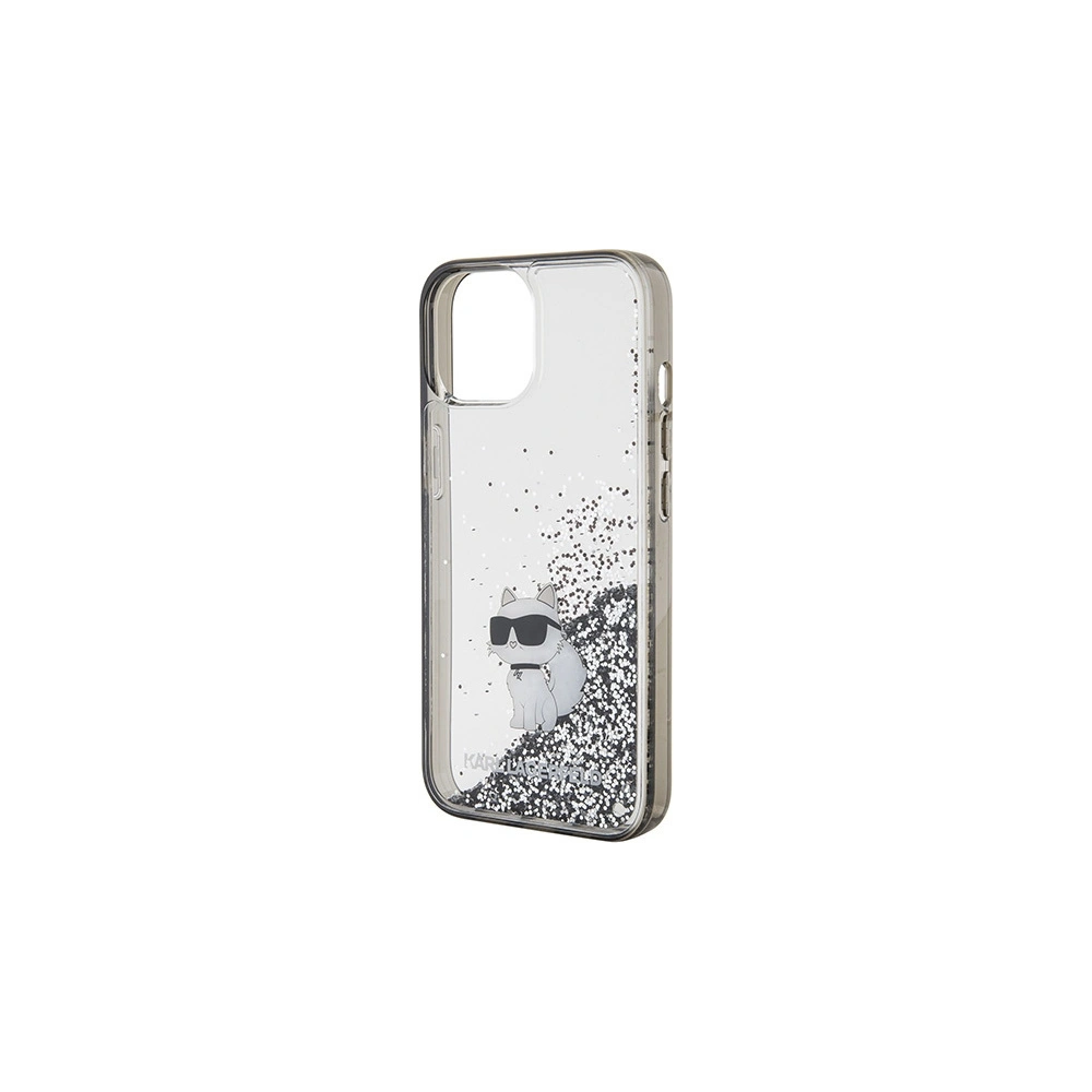 Etui Karl Lagerfeld KLHCP15SLKCNSK Apple iPhone 15 hardcase Liquid Glitter Choupette transparent