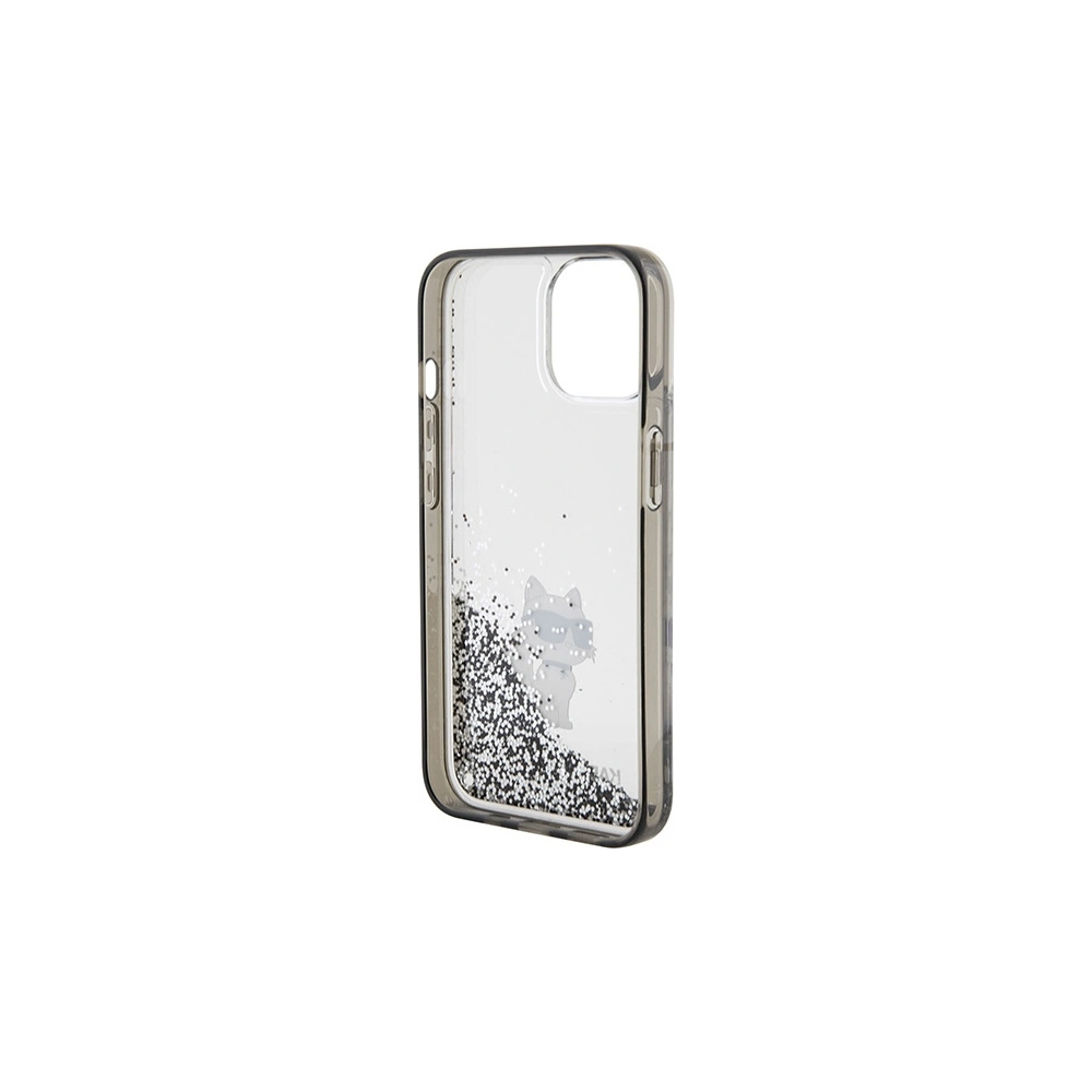 Etui Karl Lagerfeld KLHCP15SLKCNSK Apple iPhone 15 hardcase Liquid Glitter Choupette transparent