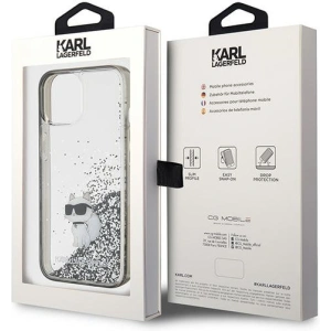 Etui Karl Lagerfeld KLHCP15SLKCNSK Apple iPhone 15 hardcase Liquid Glitter Choupette transparent
