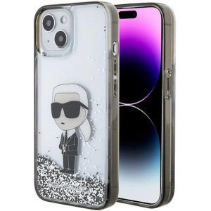 Etui Karl Lagerfeld KLHCP15SLKKNSK Apple iPhone 15 hardcase Liquid Glitter Ikonik transparent