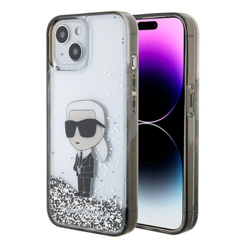 Kup Case Karl Lagerfeld KLHCP15SLKKNSK Apple iPhone 15 Hardcase Liquid Glitter Ikonik transparent - KLD1699 - {ean13} - Sklep Home Screen