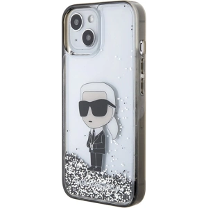 Etui Karl Lagerfeld KLHCP15SLKKNSK Apple iPhone 15 hardcase Liquid Glitter Ikonik transparent
