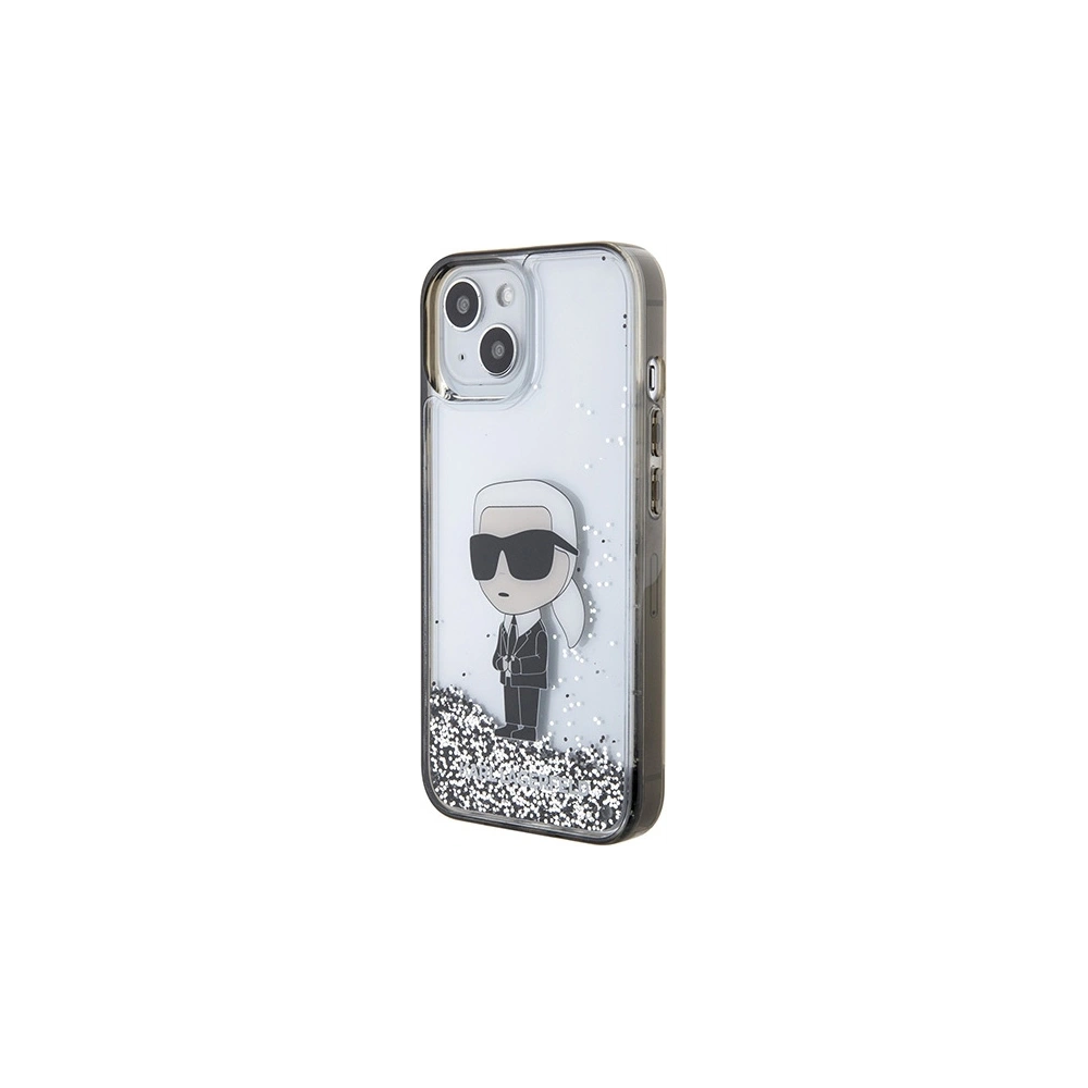 Etui Karl Lagerfeld KLHCP15SLKKNSK Apple iPhone 15 hardcase Liquid Glitter Ikonik transparent