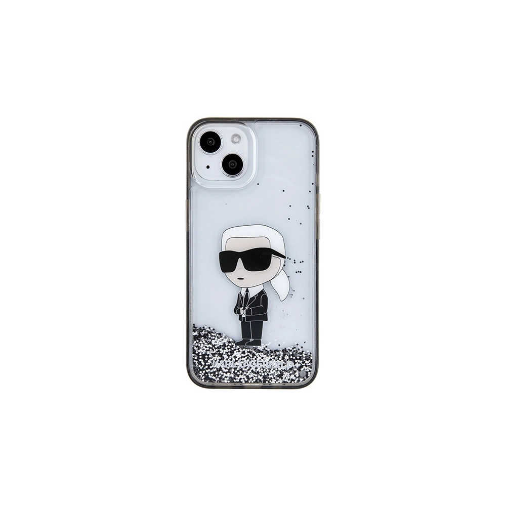 Etui Karl Lagerfeld KLHCP15SLKKNSK Apple iPhone 15 hardcase Liquid Glitter Ikonik transparent