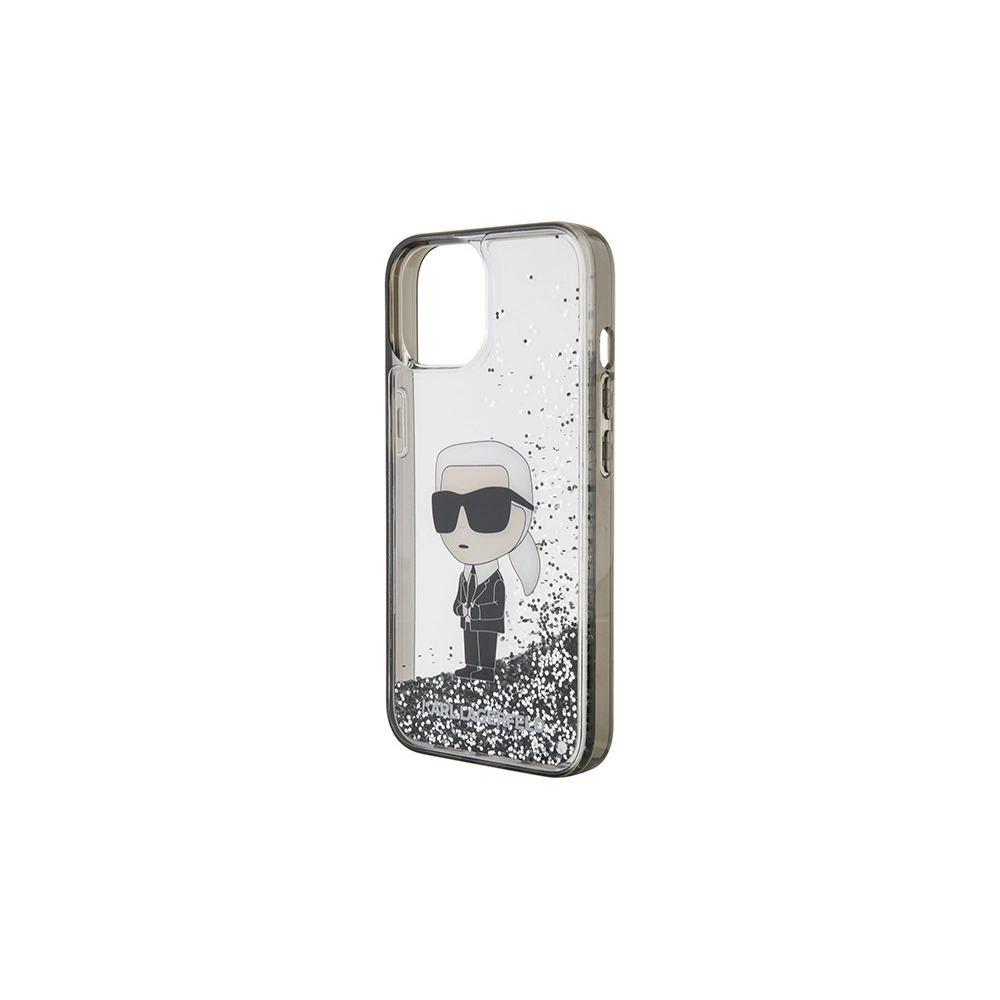 Etui Karl Lagerfeld KLHCP15SLKKNSK Apple iPhone 15 hardcase Liquid Glitter Ikonik transparent