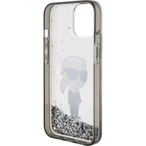Etui Karl Lagerfeld KLHCP15SLKKNSK Apple iPhone 15 hardcase Liquid Glitter Ikonik transparent