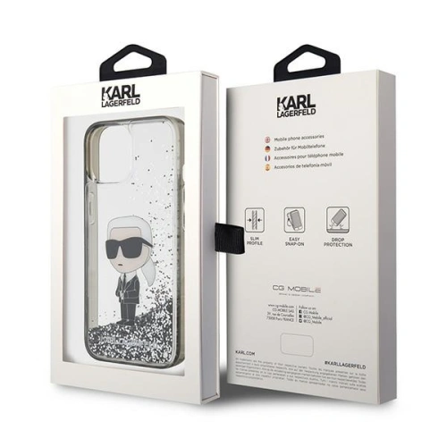 Kup Karl Lagerfeld Apple Caz KLHCP15SLKNSK iPhone 15 hardcase Liquid Glitter Ikonik transparent - KLD1699 - {ean13} - Sklep Home Screen