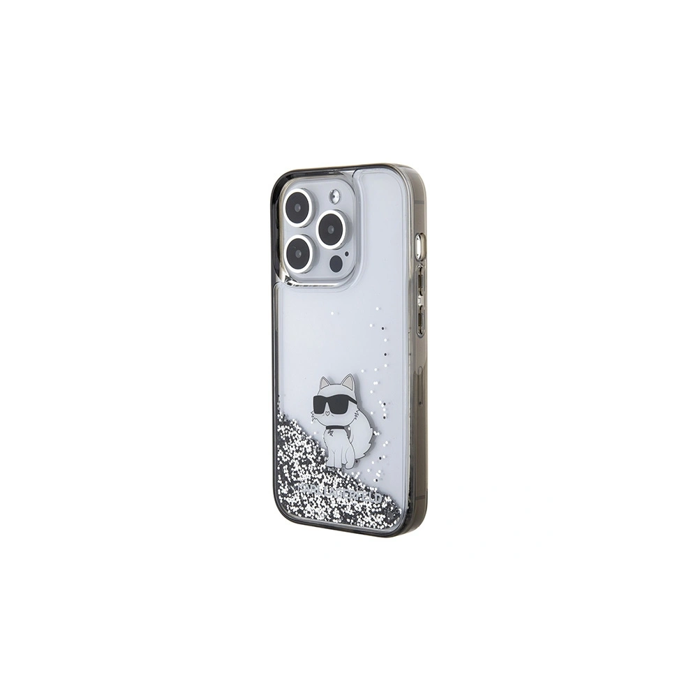 Etui Karl Lagerfeld KLHCP15XLKCNSK Apple iPhone 15 Pro Max hardcase Liquid Glitter Choupette transparent