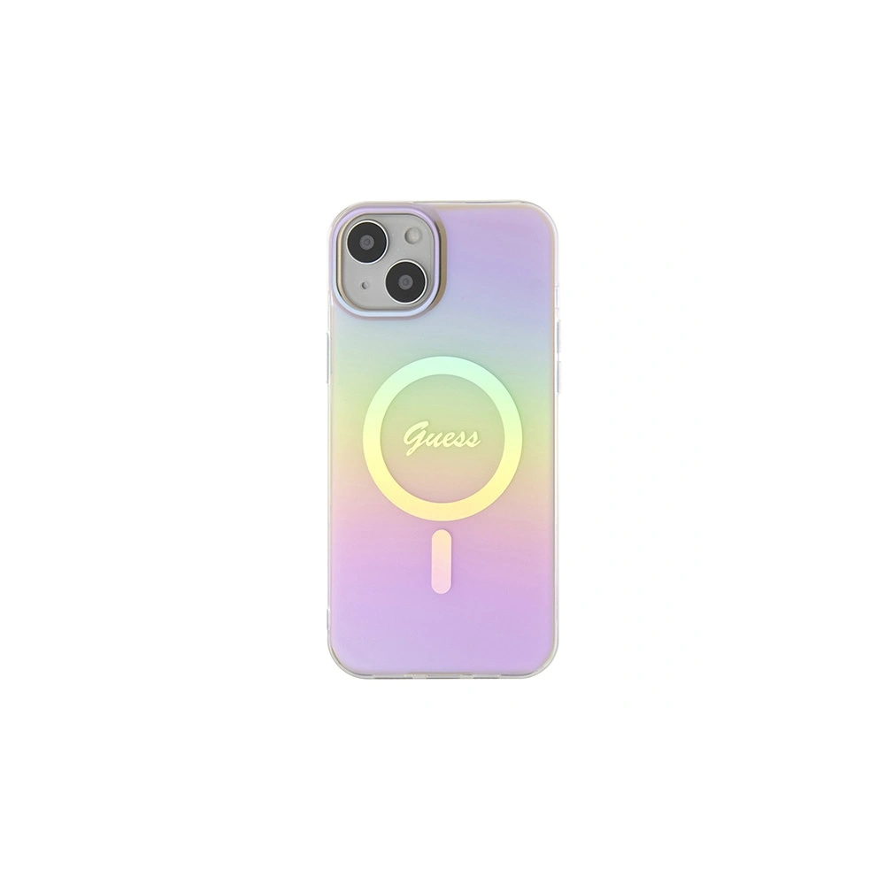 Etui Guess GUHMP15SHITSP Apple iPhone 15 hardcase IML Iridescent MagSafe różowy/pink