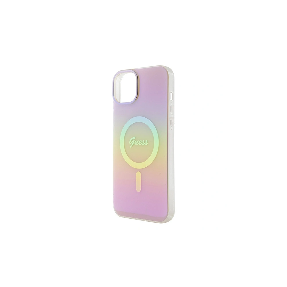 Etui Guess GUHMP15SHITSP Apple iPhone 15 hardcase IML Iridescent MagSafe różowy/pink