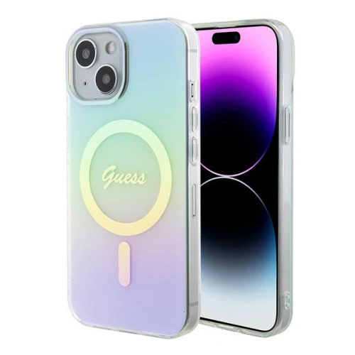 Kup Etui Guess GUHMP15SHITSQ Apple iPhone 15 keménytok IML Iridescent MagSafe türkiz/turquoise - GUE2886 - {ean13} - Sklep Home Screen