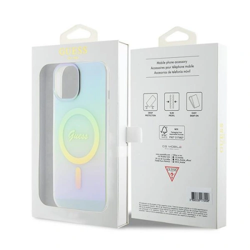 Kup Case Guess GUHMP15SHITSQ Apple iPhone 15 Hardcase IML Iridescent MagSafe türkis/turquoise - GUE2886 - {ean13} - Sklep Home Screen