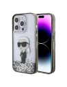 Etui Karl Lagerfeld KLHCP15XLKKNSK Apple iPhone 15 Pro Max hardcase Liquid Glitter Ikonik áttetsző