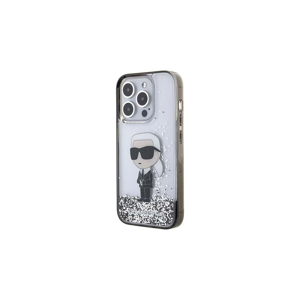 Etui Karl Lagerfeld KLHCP15XLKKNSK Apple iPhone 15 Pro Max hardcase Liquid Glitter Ikonik transparent