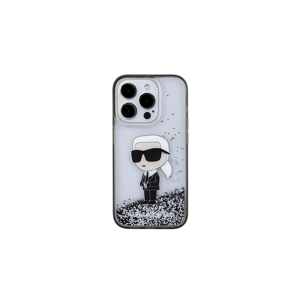 Etui Karl Lagerfeld KLHCP15XLKKNSK Apple iPhone 15 Pro Max hardcase Liquid Glitter Ikonik transparent