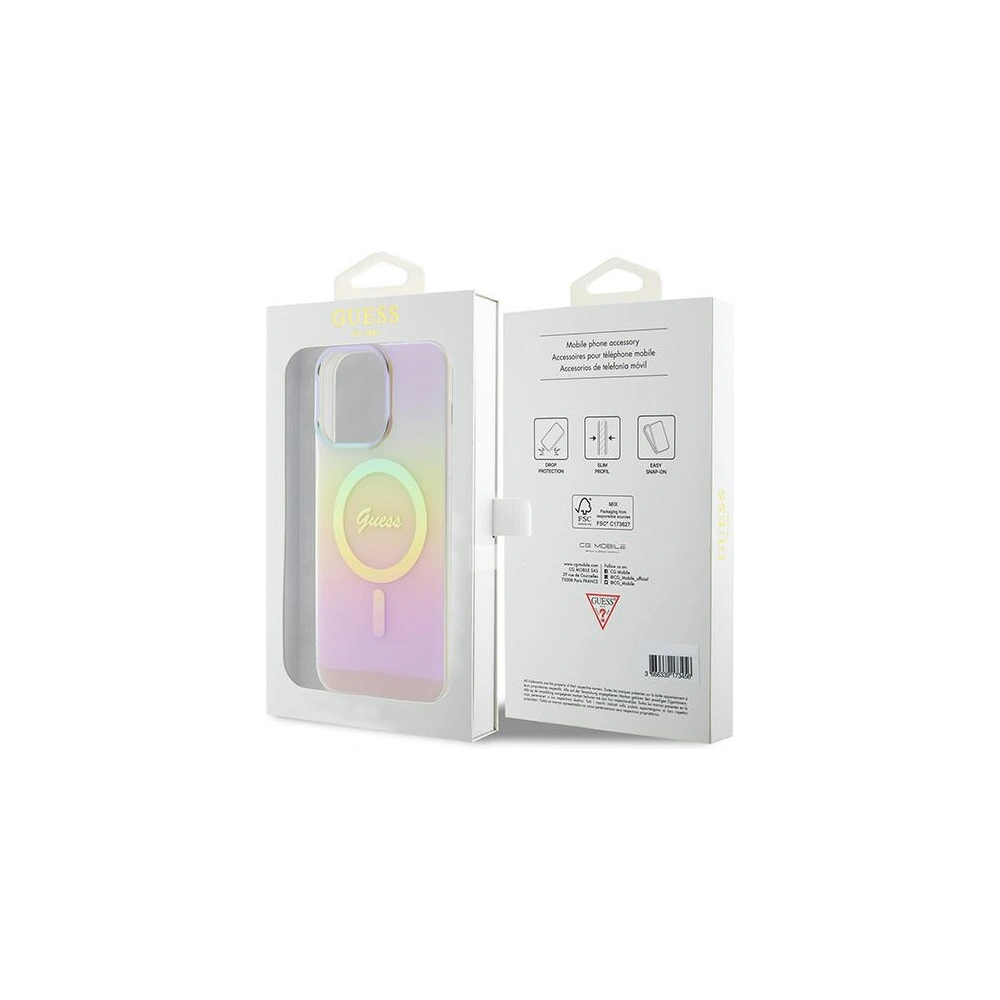Etui Guess GUHMP15XHITSP Apple iPhone 15 Pro Max hardcase IML Iridescent MagSafe różowy/pink
