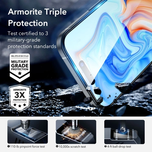 Kup ESR Apple Sticlă temperată Armorite iPhone 15 negru - ESR733 - {ean13} - Sklep Home Screen