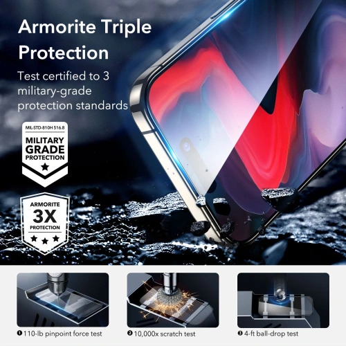 Kup Gehärtetes Glas ESR Armorite Apple iPhone 15 Pro Max Schwarz - ESR736 - {ean13} - Sklep Home Screen