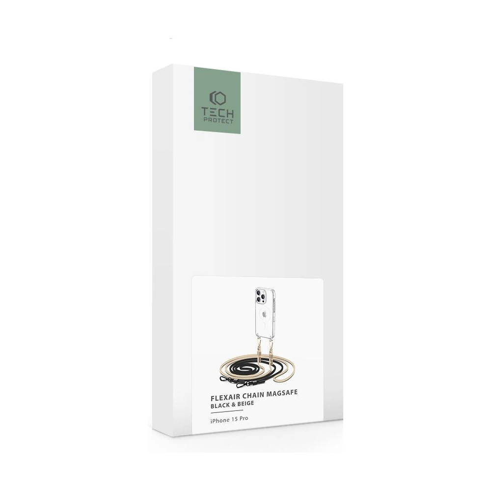 Etui Tech-Protect Flexair Chain MagSafe Apple iPhone 15 Pro Black & Beige