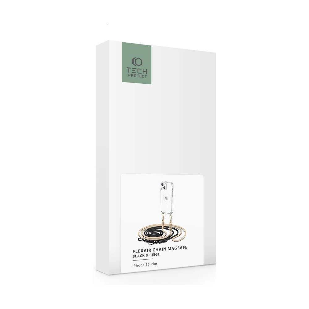 Etui Tech-Protect Flexair Chain MagSafe Apple iPhone 15 Plus / 14 Plus Black & Beige