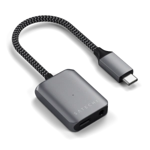 Buy Satechi USB-C to Audio / USB-C aluminum adapter for USB-C PD 3.0 jack 3.5mm audio devices - STH90 - {ean13} - Home Screen Store Europe