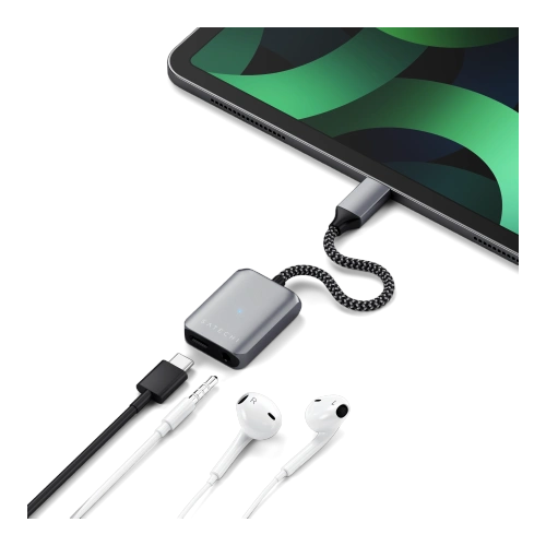 Kup Adapter Satechi von USB-C auf Audio / Aluminium USB-C für USB-C PD 3.0 Audio-Geräte jack 3.5mm - STH90 - {ean13} - Sklep Home Screen